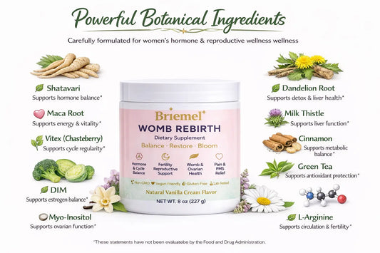 Womb Rebirth – Hormone & Cycle Support Powder (8 oz) Briemel